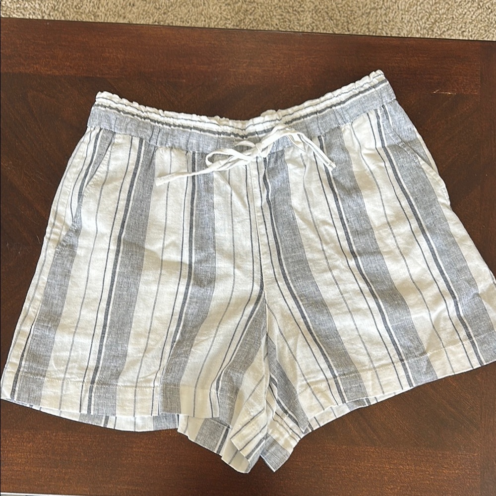 Striped Gray and White Shorts